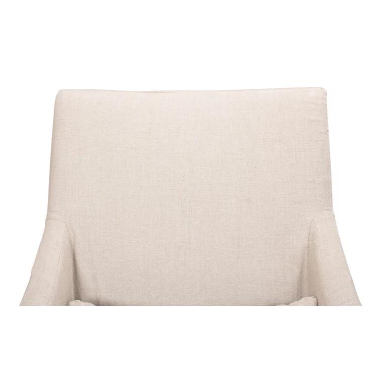 Transitional Beige Skirted Arm Chair with Matching Kidney Pillow