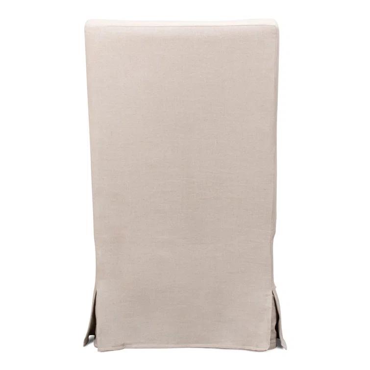 Transitional Beige Skirted Arm Chair with Matching Kidney Pillow