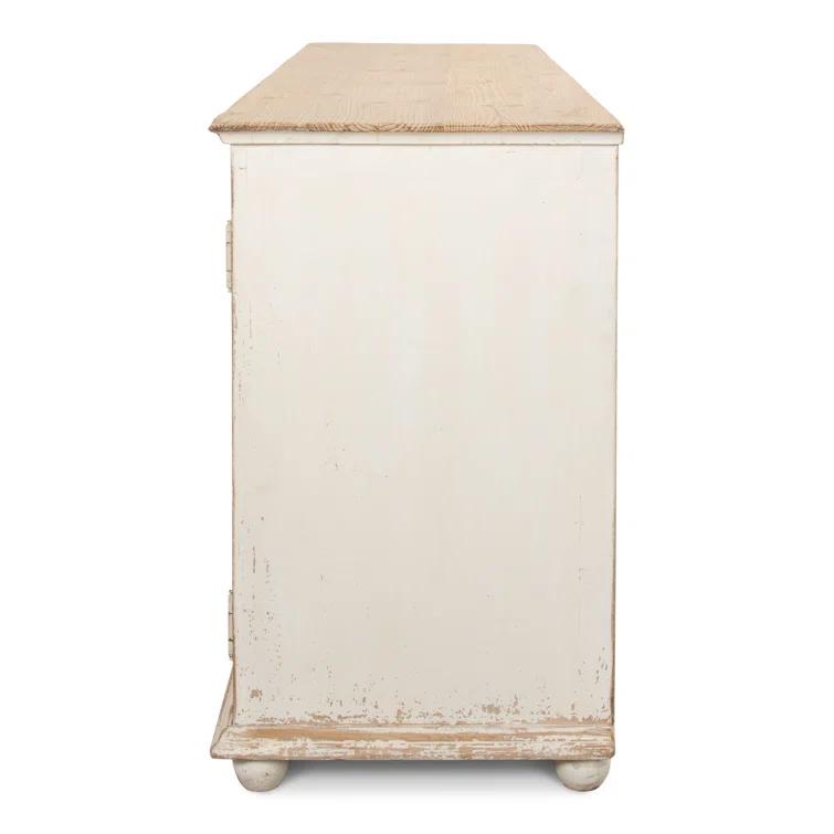 Blue and White Pine Diamond Pattern Sideboard