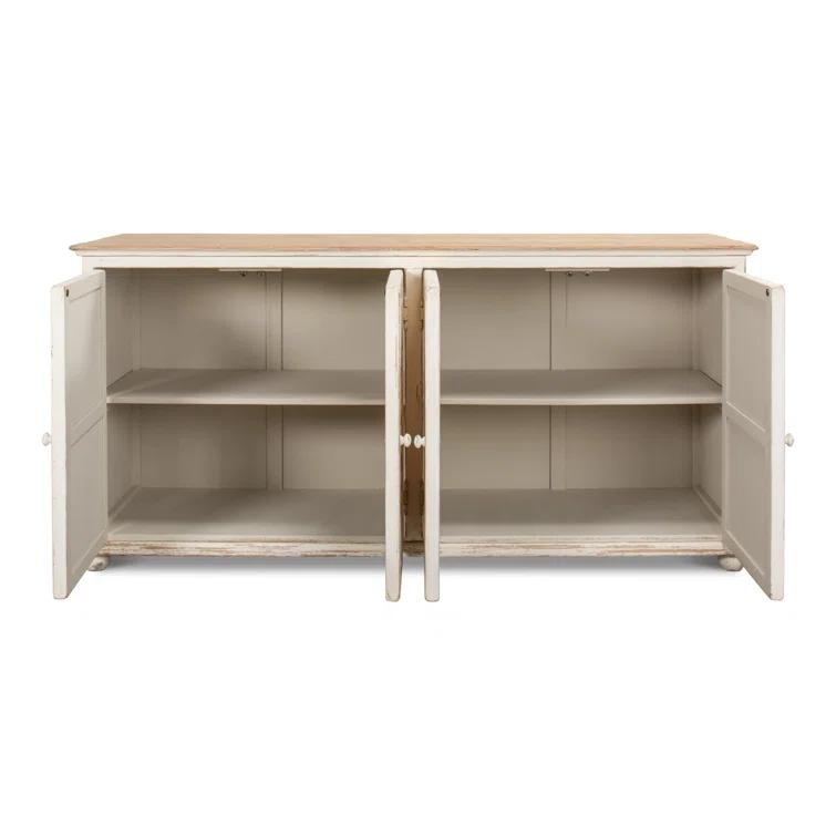 Blue and White Pine Diamond Pattern Sideboard