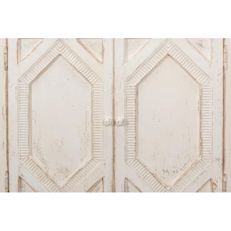 Blue and White Pine Diamond Pattern Sideboard