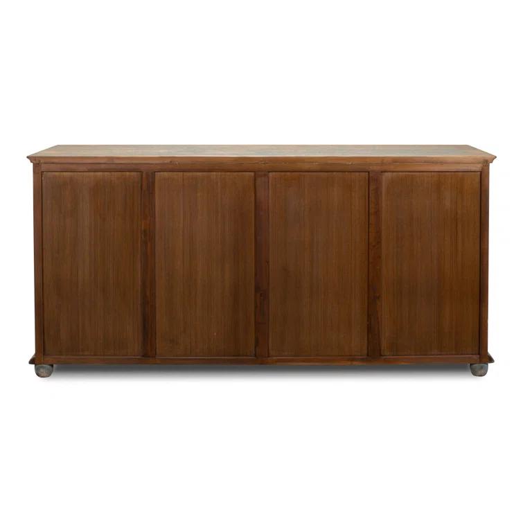 Blue and White Pine Diamond Pattern Sideboard