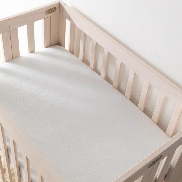 Plain White Muslin Mini Fitted Sheet