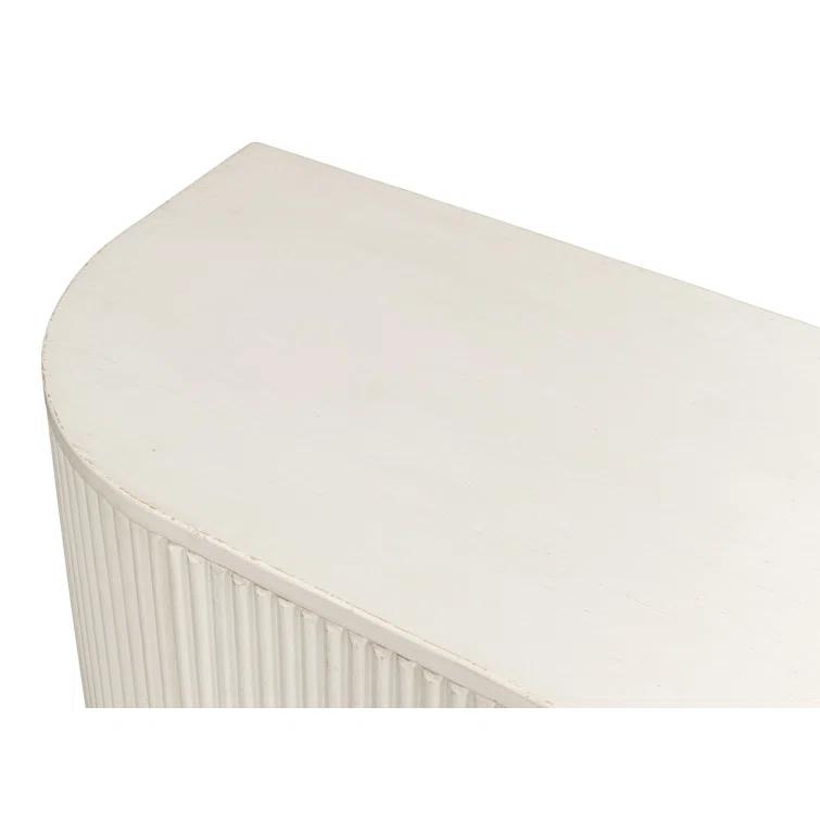 Sage Serenity Pine Demilune with Ribbed Exterior and Dual Storage