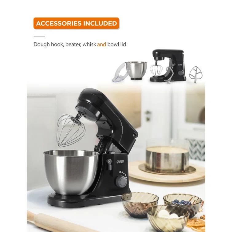 Commercial Chef Electric Stand Mixer 4.7 Quart, 7 Speed Settings