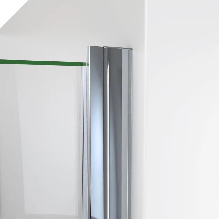 25" - 24" W x 72.62" H Pivot Semi-Frameless Shower Door