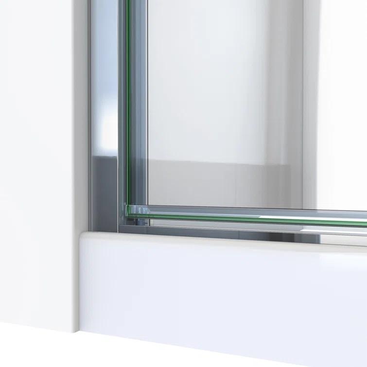 25" - 24" W x 72.62" H Pivot Semi-Frameless Shower Door
