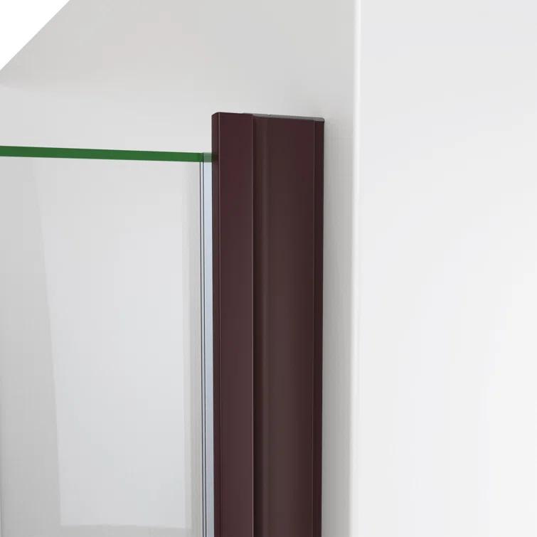 25" - 24" W x 72.62" H Pivot Semi-Frameless Shower Door
