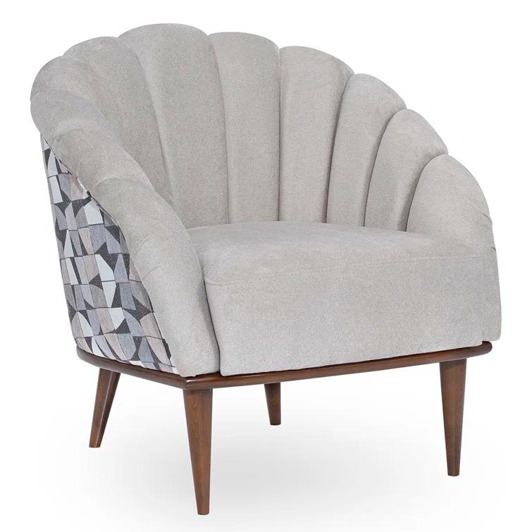 Balboa Chenille Accent Chair - Gray/Warm Walnut