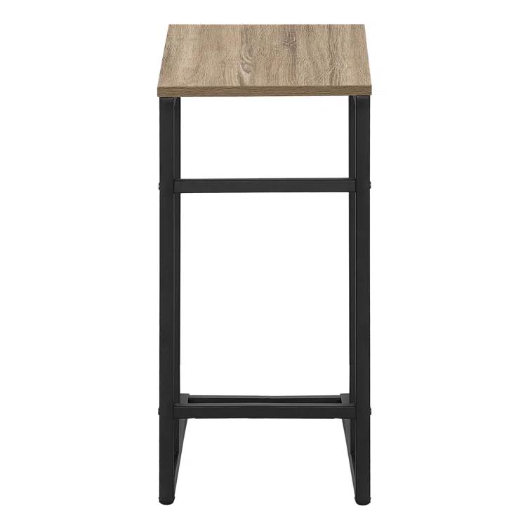 Accent Table C-shaped, End, Side, Snack, Living Room, Bedroom, Metal, Laminate, Contemporary