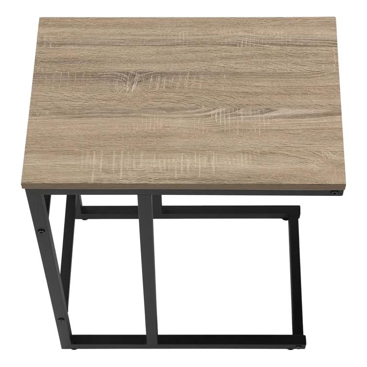 Accent Table C-shaped, End, Side, Snack, Living Room, Bedroom, Metal, Laminate, Contemporary