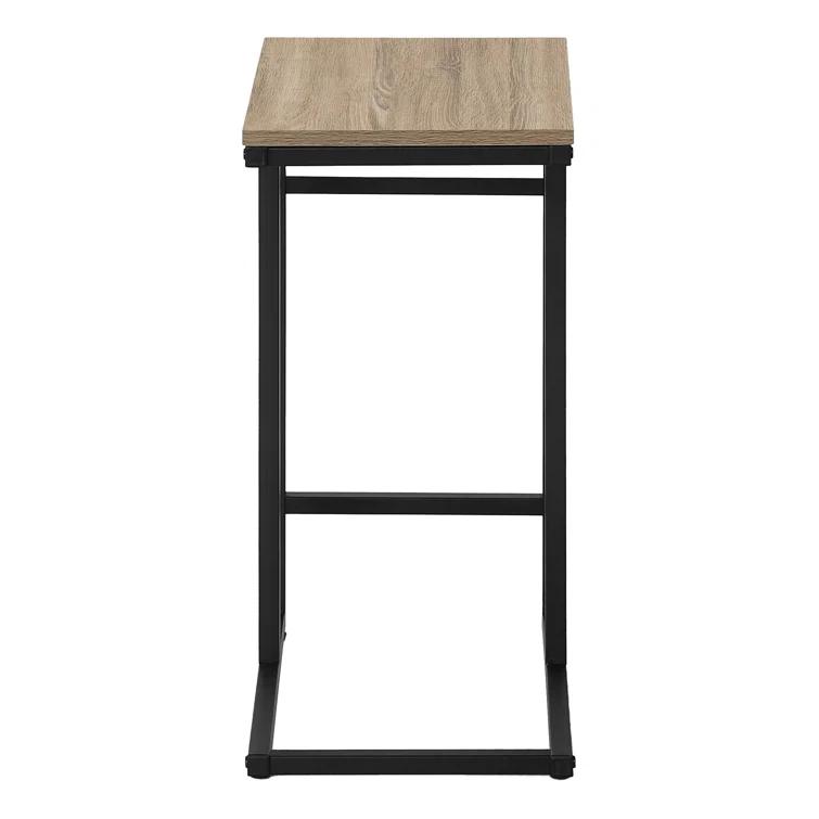 Accent Table C-shaped, End, Side, Snack, Living Room, Bedroom, Metal, Laminate, Contemporary
