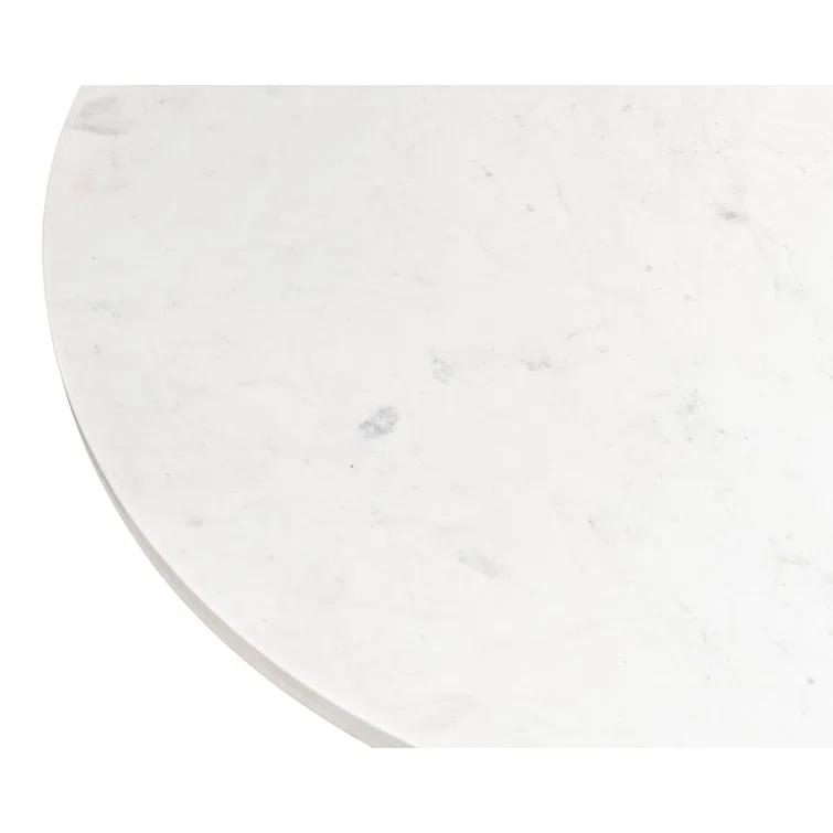 Haviland Round Marble Top Metal Base Dining Table