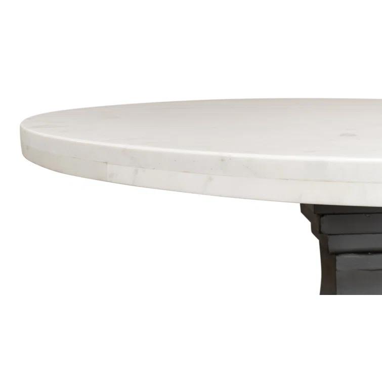 Haviland Round Marble Top Metal Base Dining Table