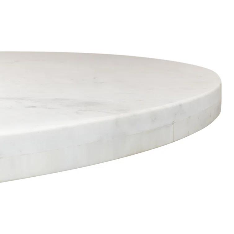 Haviland Round Marble Top Metal Base Dining Table