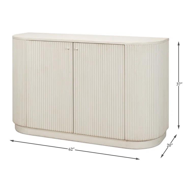 Sage Serenity Pine Demilune with Ribbed Exterior and Dual Storage