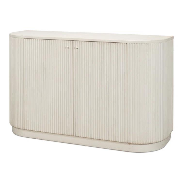 Sage Serenity Pine Demilune with Ribbed Exterior and Dual Storage