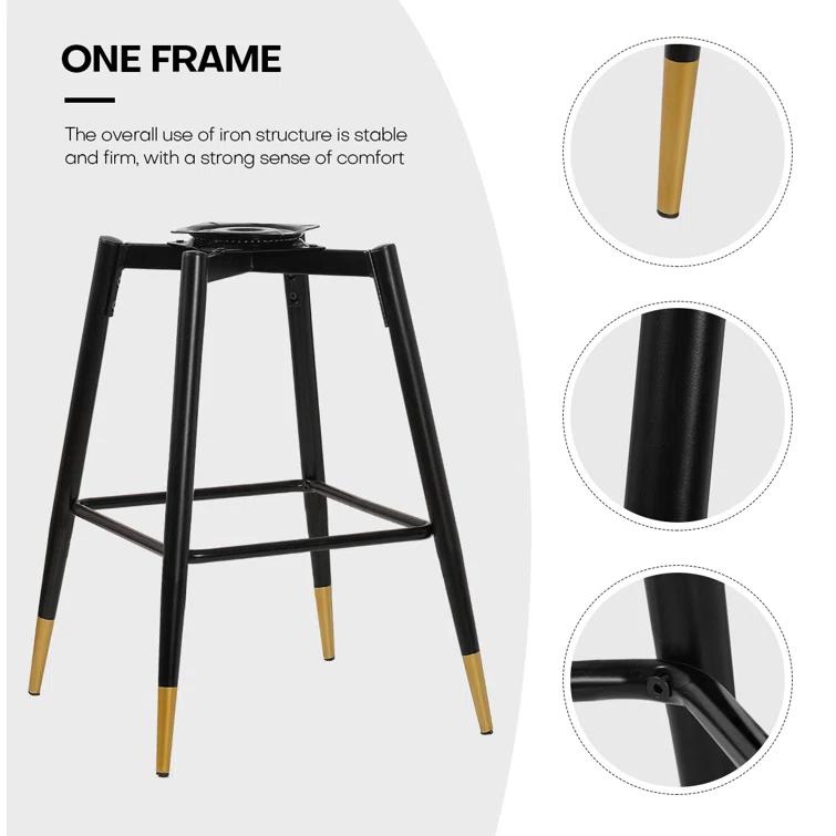 Swivel Velvet Upholstered Counter & Bar Stool (Set of 2)