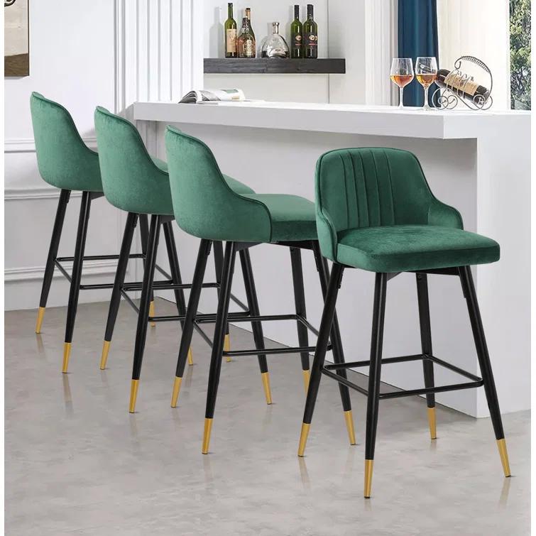 Swivel Velvet Upholstered Counter & Bar Stool (Set of 2)