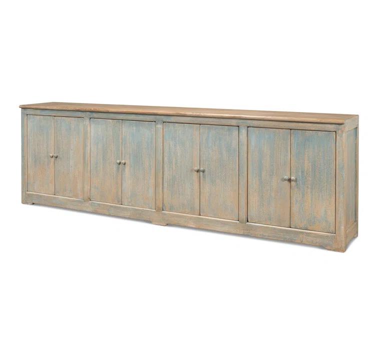 Antique Blue 122'' Traditional Wooden Sideboard