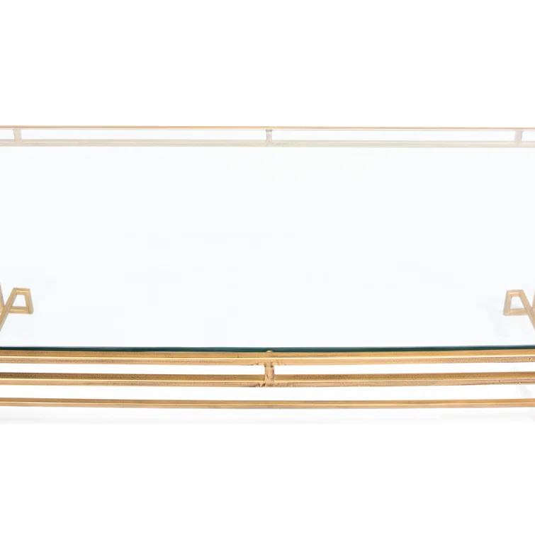 Sarreid Ltd Parallel Sled Glass Top Coffee Table