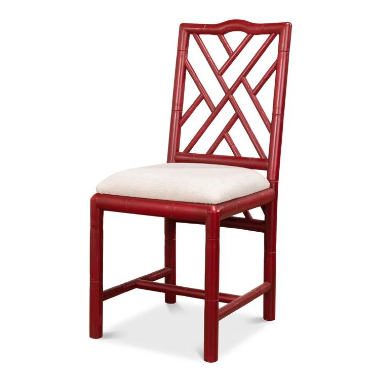 Red Birch Faux Bamboo Cross Back Side Chair