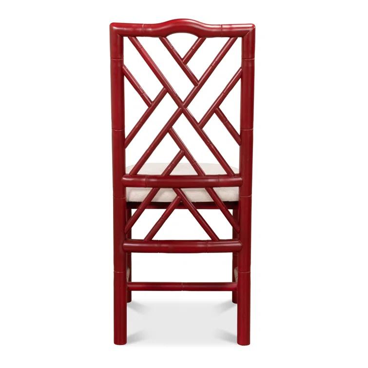 Red Birch Faux Bamboo Cross Back Side Chair