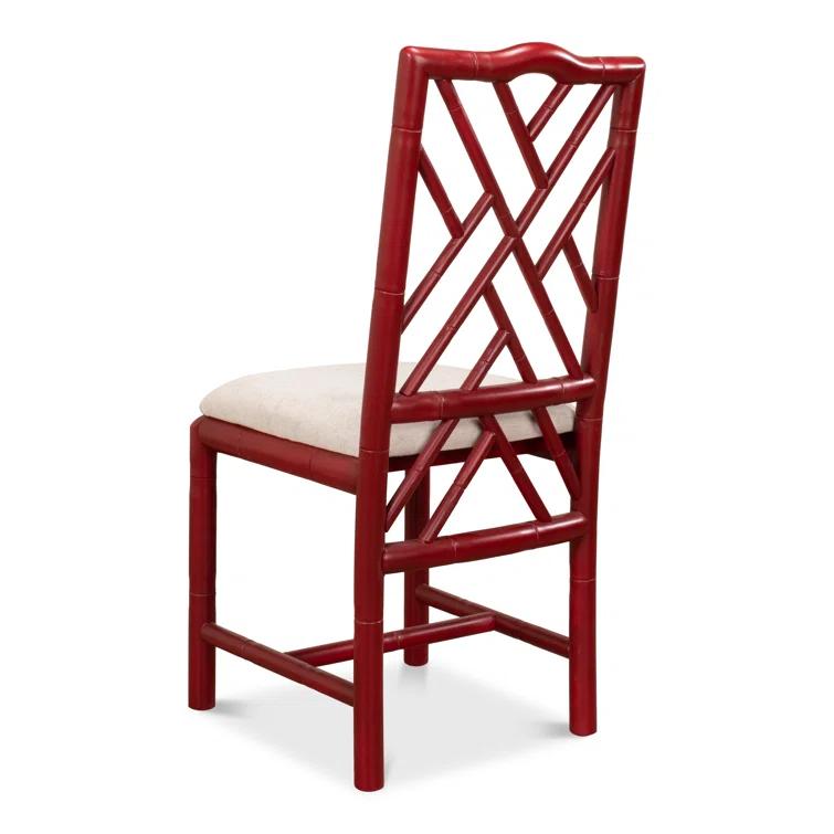 Red Birch Faux Bamboo Cross Back Side Chair