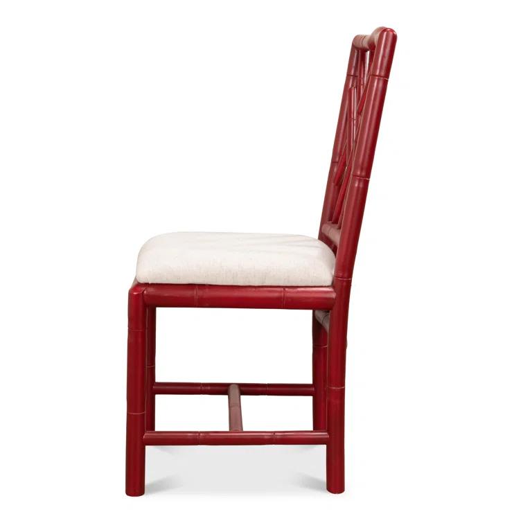 Red Birch Faux Bamboo Cross Back Side Chair