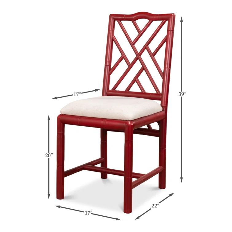Red Birch Faux Bamboo Cross Back Side Chair