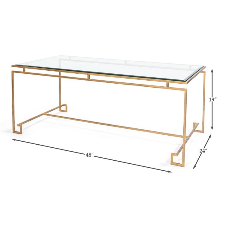 Sarreid Ltd Parallel Sled Glass Top Coffee Table