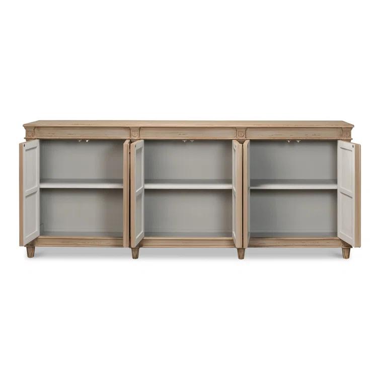 96'' Dark Beige Pine Traditional Sideboard