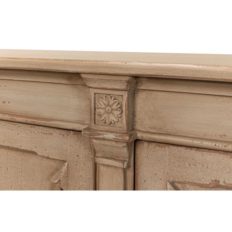 96'' Dark Beige Pine Traditional Sideboard