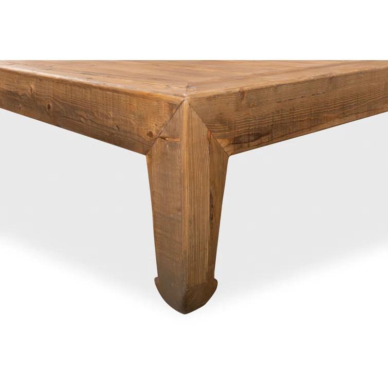 Transitional Chinese-Inspired Square Coffee Table in Reclaimed Pine