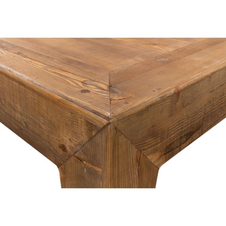 Transitional Chinese-Inspired Square Coffee Table in Reclaimed Pine