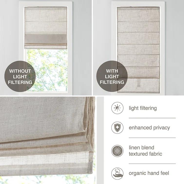 Kyler Linen Blend Light Filtering Single Roman Shade