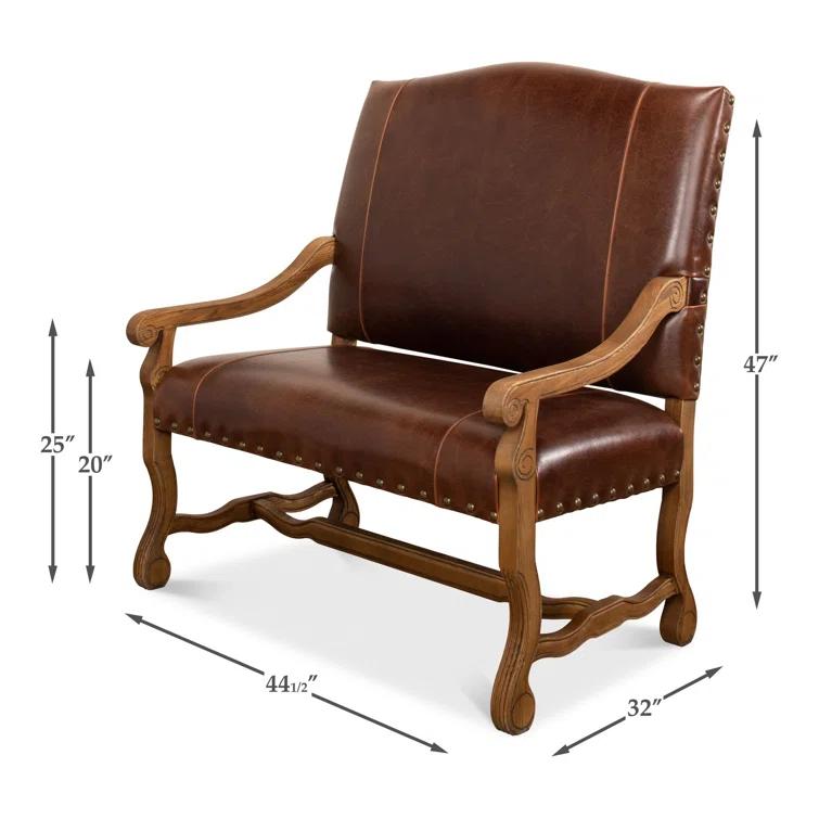 Sarreid Ltd Italian 44.5'' Leather Settee