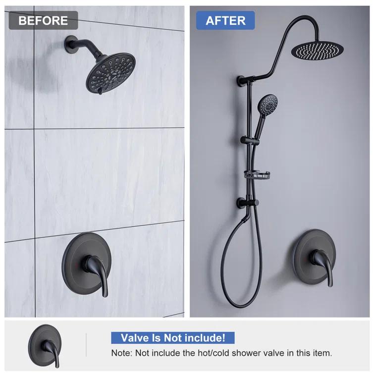 Rainlex Rainlex Rain Shower System Multi-function Hand Shower with  Slide Bar RX2001H