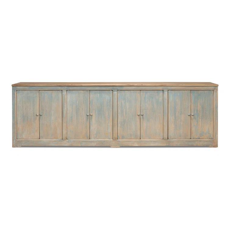 Antique Blue 122'' Traditional Wooden Sideboard