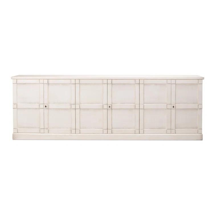 Luciana 112'' White and Gray Wood Buffet with 6 Doors