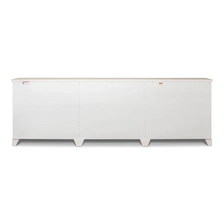 Luciana 112'' White and Gray Wood Buffet with 6 Doors