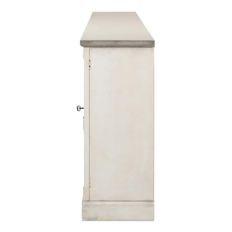 Luciana 112'' White and Gray Wood Buffet with 6 Doors