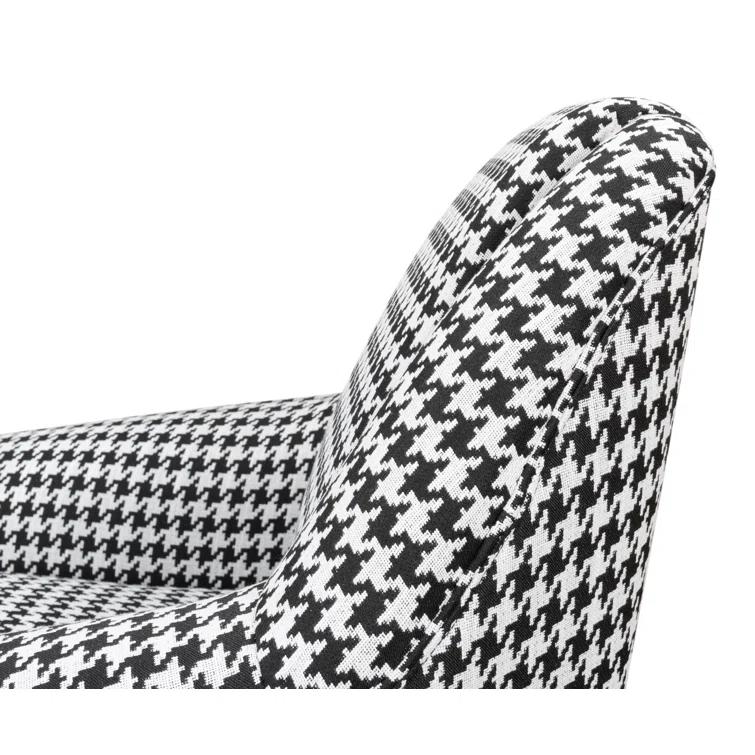 Ziegfeld 32'' Black Linen and Gold-Tone Modern Armchair