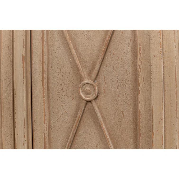 96'' Dark Beige Pine Traditional Sideboard