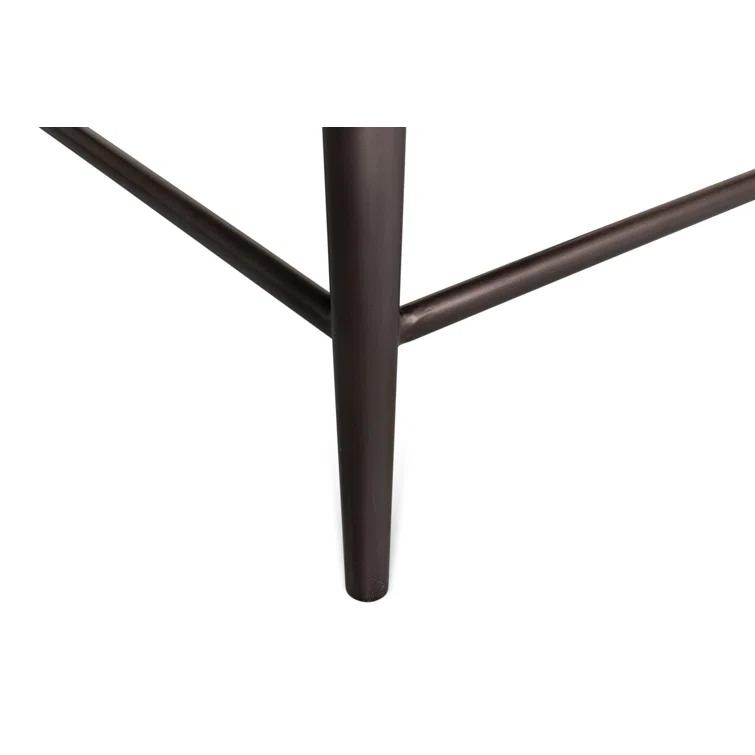 Contemporary Quilted Genuine Leather Balloon Arm Chair in Rich Brown