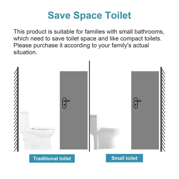 Nia Small Compact One-Piece Toilet, 1.28 GPF Round Dual-Flush Floor Mounted
