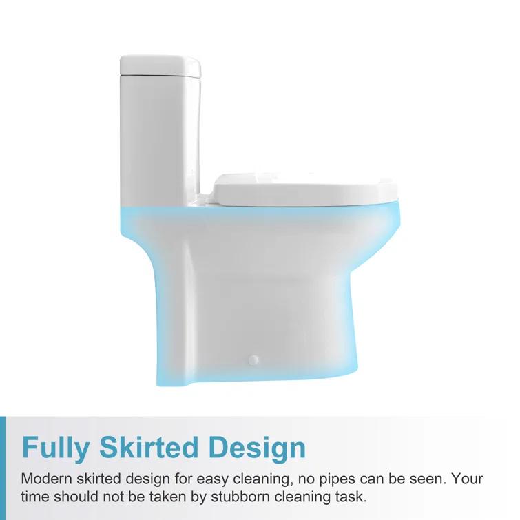 Nia Small Compact One-Piece Toilet, 1.28 GPF Round Dual-Flush Floor Mounted