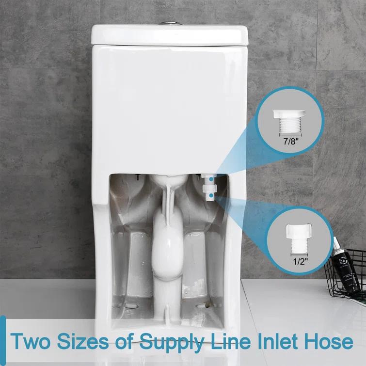 Nia Small Compact One-Piece Toilet, 1.28 GPF Round Dual-Flush Floor Mounted