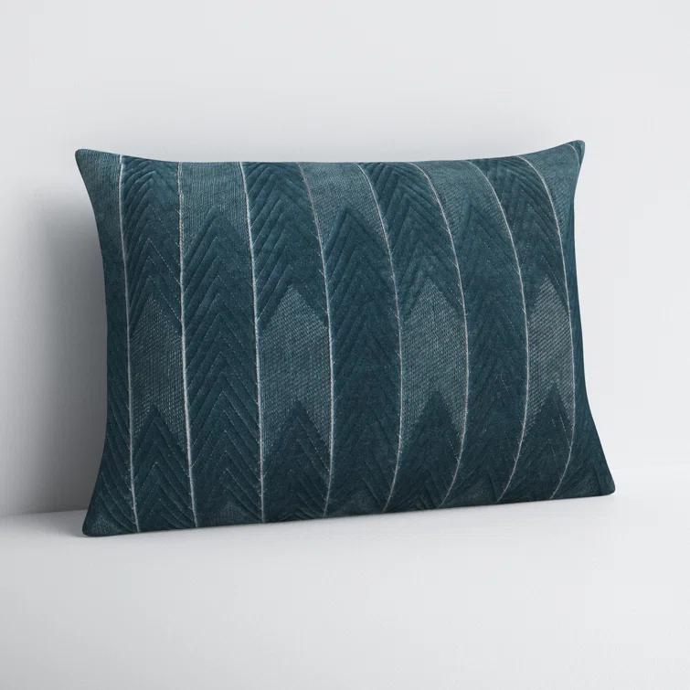 Floretta Embroidered Cotton Lumbar Throw Pillow