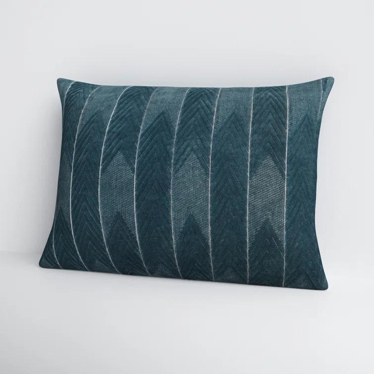 Floretta Embroidered Cotton Lumbar Throw Pillow